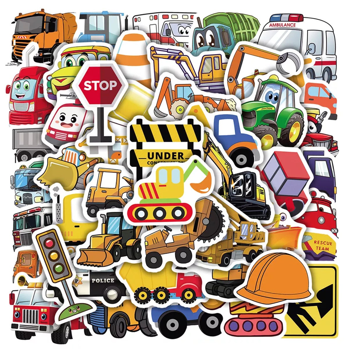 Cute Cartoon Trucks Sticker Pack - Culture of Gaming