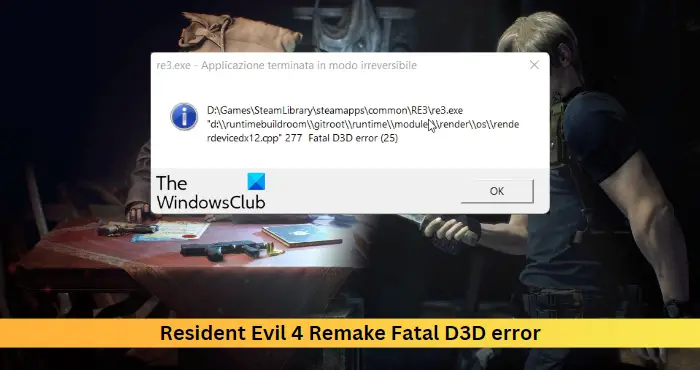 Resident-Evil-4-Remake-Fatal-D3D-error